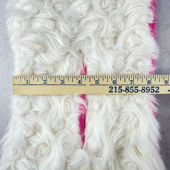 HEURUEH Faux Fur Scarf White Hybrid Pull Thru Winter Neck Warmer Womens One Size - Picture 9 of 10